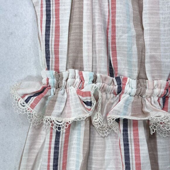 MISA Los Angeles Dress Women M Cream Idonia Striped Prairie Boho Maxi Fairy NEW - Picture 11 of 12